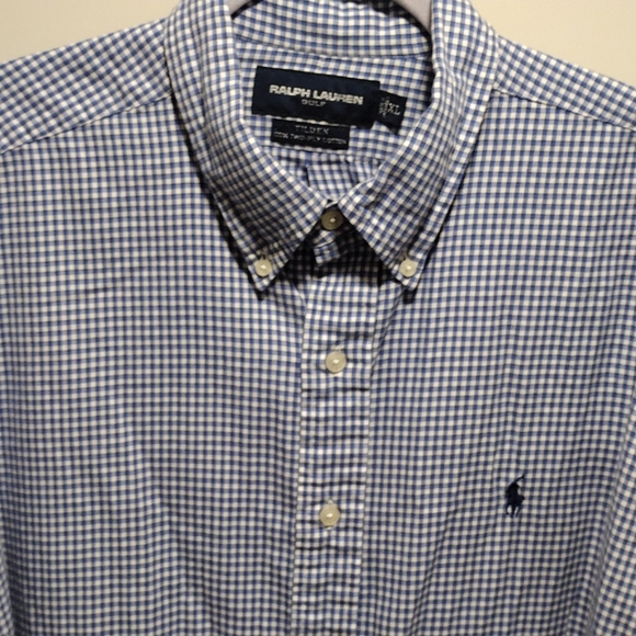 Ralph Lauren Golf xl long sleeve button down navy and white shirt navy pony - Picture 7 of 9